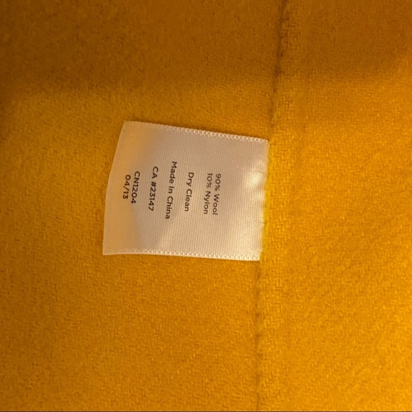 Talbots Mustard Yellow Button Up Long Wool Jacket - Picture 10 of 13